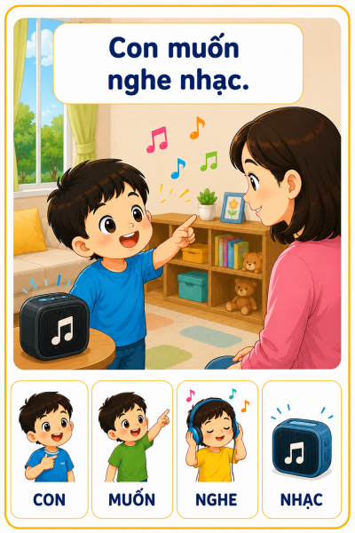Con muốn nghe nhạc