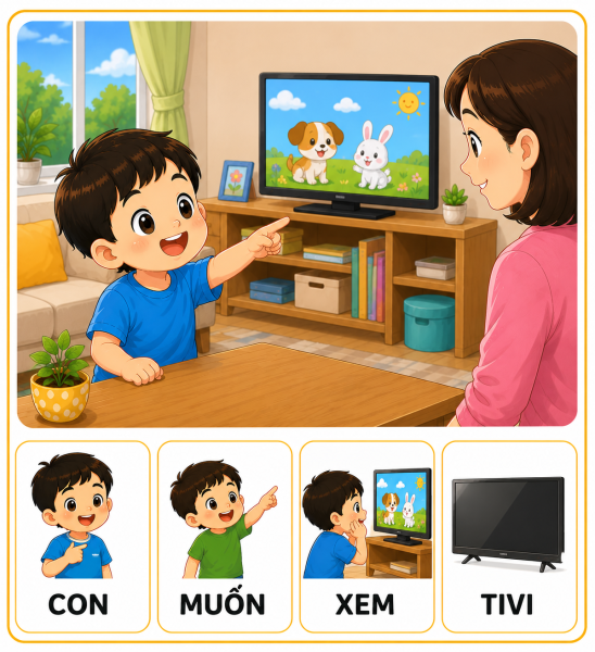 Con muốn xem tivi