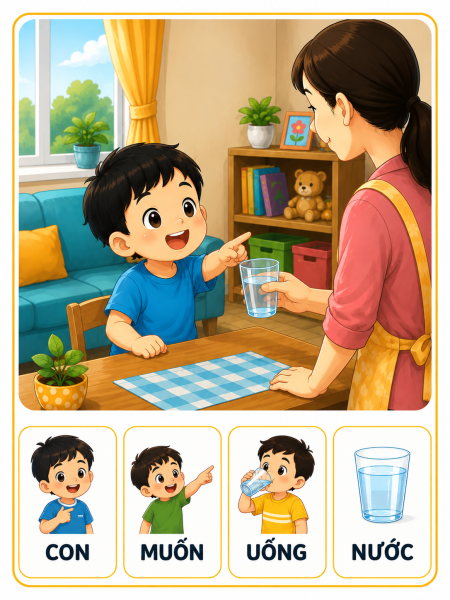 Con muốn uống nước